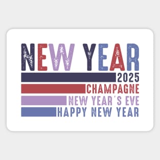 Happy New Year 2025 - Retro Magnet